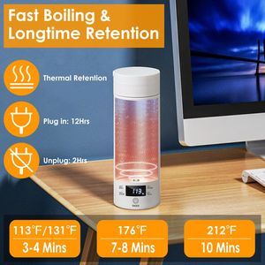 Bollitore Elettrico Portatile in Acciaio Inox da 17 Oz, per Tè e Caffè, con 4 Modalità di Temperatura Preimpostate e Manico Integrato - Product Image 5