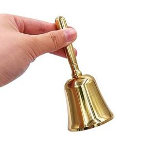 Campana de Mano Moderna de Latón con Estilo Contemporáneo y Toque Tradicional para Hogares y Oficinas - Product Image 4