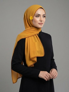 Fine Drape <b>Scarf</b> Fabric Cotton Viscose Polyester Lightweight Woven Textile Fashion Accessory OEM ODM Private Label Manufacturer - Product Image 6