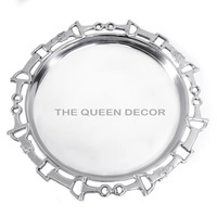 Geprefelde design schaal van glanzend zilverkleurig aluminium, handgemaakt, decoratief, geschikt voor eten & fruit, snacks, thuis, hotel, accentstuk.