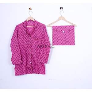 Conjunto de Pijama de Algodón para Mujer, Ropa de Dormir Suave, Transpirable y de Secado Rápido con Estampado Floral para el Hogar y el Sueño - Product Image 2