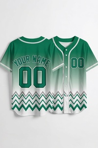 Camiseta de Béisbol Personalizada con Degradado Naranja y Amarillo, Patrón Chevron, Nombre y Número Personalizados, Uniforme de Equipo con Botones, Venta al Por Mayor - Product Image 4