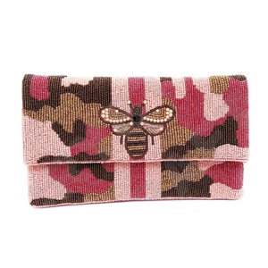 Como Bee สีชมพูกระเป๋าคลัทช์ปาร์ตี้คลัทช์งานเลี้ยงตอนเย็นออกแบบโดยดีไซเนอร์กระเป๋าสะพายไหล่สำหรับผู้หญิงกระเป๋าหรูและกระเป๋าถืองานปาร์ตี้ - Product Image 1