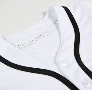 Maillot de baseball blanc vierge de haute qualité unisexe à manches courtes en maille respirante pour le sport - Product Image 5