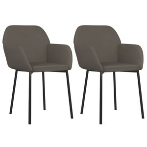 2 chaises de salle à manger en velours gris foncé - Product Image 2