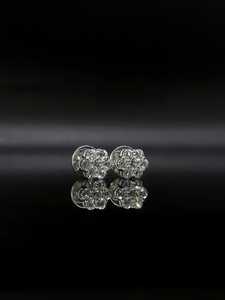 Pendientes con Forma de Flor y Racimo de Diamantes Moissanite, Plata 925, Joyería Clásica para Uso Diario de Mujer - Product Image 6