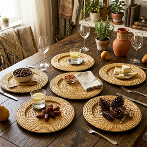 Hot Trend Cheap Wholesale Handwoven Rattan Placemat Eco Friendly Home Decor <b>Table</b> <b>Mat</b> Supplier - Product Image 3