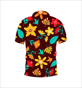 เสื้อโปโลฮาวายลายดอกไม้เขตร้อนสำหรับผู้ชาย พิมพ์ลายทั้งตัว แขนสั้น สวมใส่สบาย เหมาะสำหรับเล่นกอล์ฟ - Product Image 2