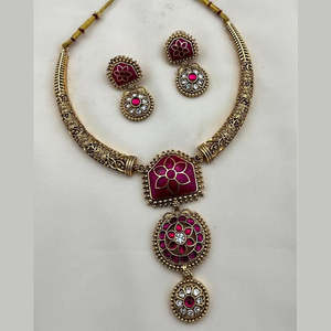 Gold Plated <b>Pearl</b> Bridal <b>Necklace</b> and Earring <b>Set</b> - Product Image 2