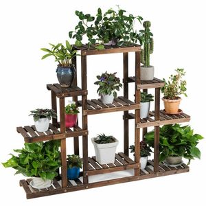 Portafiori in legno a 6 livelli per la visualizzazione e la conservazione di piante eleganti espositore per collezioni di vasi - Product Image 1