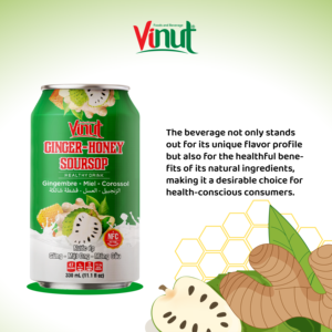 Bebida de hierbas de 330ml con miel de jengibre Guanábana NFC OEM Etiqueta privada por el fabricante de Vietnam - Product Image 3