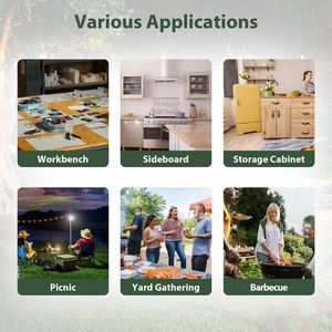 Isole e Carrelli da Cucina per Esterni con Piano in Acciaio Inox, Carrello Grill Impermeabile, Isola Cucina da Patio con Ruote, Ganci e Porta Spezie - Product Image 6