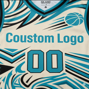 Maillot de basketball personnalisé respirant pour homme, uniforme turquoise à imprimé graphique dynamique, tenue d'équipe à séchage rapide et extensible dans quatre directions - Product Image 2
