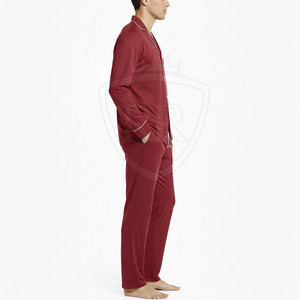 Lightweight Men's Night Wear <b>Suit</b>-Stylish Casual Loungewear Soft Touch 100% Silk Breathable Home Use - Product Image 2