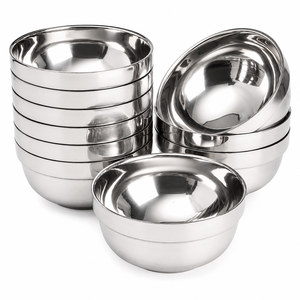 Ensemble de bols en acier inoxydable premium, à double paroi, isolés, pour soupe, riz et en-cas, qualité alimentaire, incassables, Disha - Product Image 1