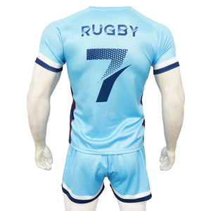 Vêtements de sport imprimés par sublimation à prix de gros, uniformes de rugby pour supporters de football, maillots de rugby personnalisés de haute qualité, ensembles courts - Product Image 6
