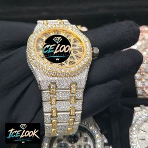 นาฬิกาข้อมือผู้ชาย ICE LOOK หรูหรา ตัวเรือนสแตนเลสสตีล ขนาด 40 มม. หน้าปัดทรงกลม ระบบควอตซ์ พร้อมหน้าปัดแซฟไฟร์ และสายประดับเพชร - Product Image 3
