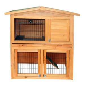 40\" Triangle Roof A-Frame Wooden Pet Cage Small House Chicken Coop Waterproof Rabbit Hutch for Pets Natu Pet Houses & Furniture - Product Image 1