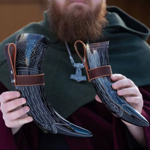 Cuerno Vikingo Artesanal de Cuerno Natural para Beber, Revive las Antiguas Tradiciones, Estilo Legado, Decoración Animal para el Hogar, Para Amantes de los Vikingos - Product Image 6