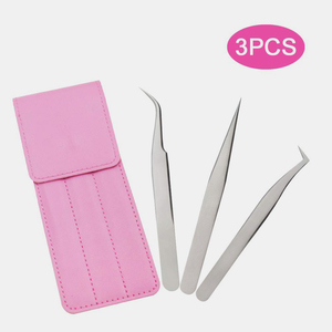 Pince à épiler professionnelle en acier inoxydable pour extensions de cils, testée à la main, avec logo personnalisé, pointe fine et prise ferme - Product Image 1