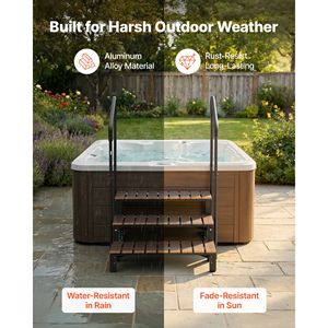 Escalera para Piscina de 3 Peldaños con Barandilla, Capacidad de 550 Libras, 32.3 Pulgadas de Ancho, Acero y Plástico, Fácil de Montar - Product Image 5