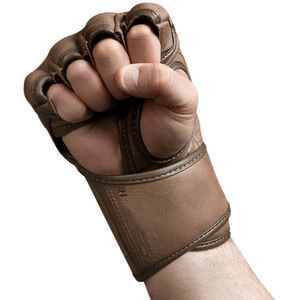 MMA Grappling <b>Gloves</b> Half Finger Training <b>Gloves</b> PU Material Hook Loop Closure Non-slip Wrist Adult Custom Branding OEM Private - Product Image 3