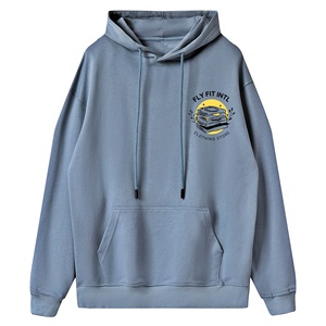 Sweat-shirt à capuche oversize pour homme Fly Fit, 100% coton molletonné, uni, streetwear décontracté, automne, logo sur le devant, 370g - Product Image 4