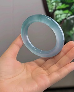 New Regular <b>Light</b> Blue Acrylic Resin Bangle for Women Beige Resin Jewelry With Party Occasion Accessories - Product Image 2