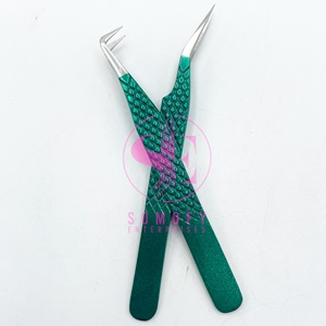 Professional High Volume Stainless Steel <b>DIY</b> Cluster Lash Extension Set Curved Tip Precision Durable Eyelash Tweezers - Product Image 6