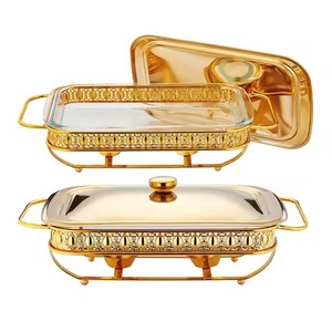 New Arrival Chafing Dishes <b>Buffet</b> Metal & Glass Designer Food <b>Warmer</b> Silver Colored Beautiful <b>Buffet</b> Chafing Dish - Product Image 3