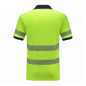 Camiseta de Trabajo de Manga Corta, Tejida, Transpirable, Negra, de Alta Visibilidad, Reflectante, para Seguridad en la Construcción de Verano - Product Image 4