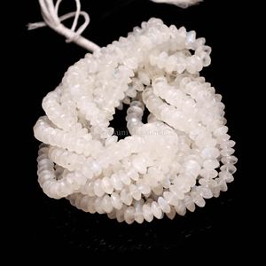 Natural Rainbow Moonstone German Cut Rondelle <b>Beads</b> 6MM 7MM Wholesale Bulk Rainbow Moonstone Faceted Rondelle <b>Beads</b> 16 Inch - Product Image 2