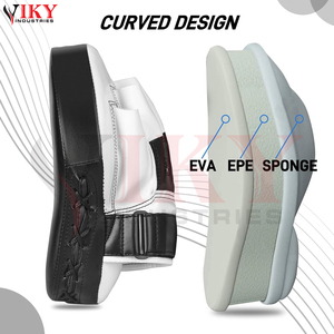VIKY INDUSTRIES Guante de Boxeo Ergonómico Curvo de Espuma Resistente a Impactos para Entrenamiento de MMA y Muay Thai, de Cuero Negro y Blanco - Product Image 5