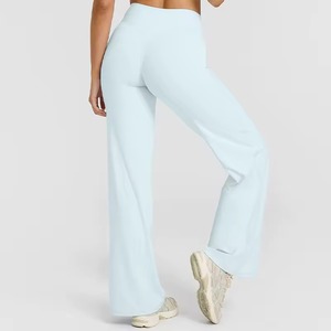 Leggings Deportivos Personalizados al por Mayor para Mujer, Cintura Alta, Corte Acampanado, con Bolsillos, Transpirables, de Secado Rápido, Spandex/Poliéster para Gimnasio - Product Image 5