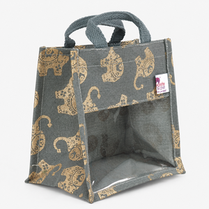 Custom Logo Printed Juco <b>Gift</b> Bag with Clear PVC Window <b>Wedding</b> Corporate <b>Hamper</b> Packaging 18x18x13cm Wholesale Manufacturer OEM - Product Image 5