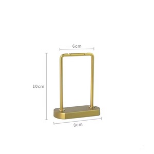 Support de présentation de bijoux rectangulaire moderne en métal pour colliers et boucles d'oreilles, finition noir et or - Product Image 2