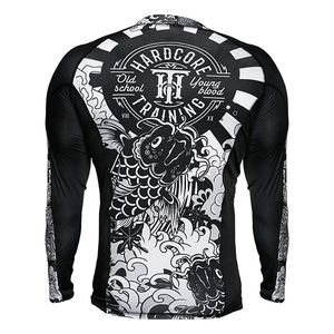 Haut de compression à manches longues pour homme, imprimé par sublimation, séchage rapide, pour entraînement hardcore et combat MMA - Product Image 1