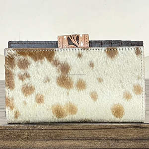 Portefeuille en cuir véritable fait main avec fermeture à bouton-pression, nouveau design, porte-cartes, pochette pliante pour femme, cadeau promotionnel - Product Image 5