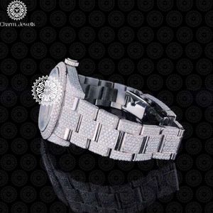 Charm_Jewells Montre à quartz analogique ronde de luxe pour femme, bracelet en acier inoxydable, 38 mm, fermoir pliant lumineux - Product Image 4