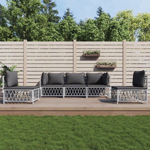 Set Lounge da Giardino Bianco e Grigio Scuro - Product Image 1