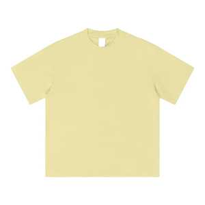 Heavy Cotton Thick Collar Oversized Tshirt 305gsm Drop Shoulder Plain Blank Men's <b>T</b>-shirt Mock Neck Boxy Fit <b>T</b> Shirt - Product Image 1