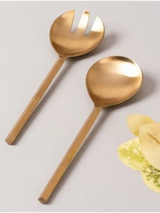 Hospitality Metal Salad <b>Server</b> Set Premium <b>Buffet</b> Service Accessories for Guest Dining - Product Image 2