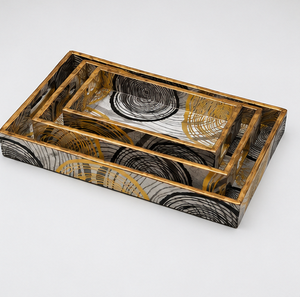 Handmade MDF Enamel Serving <b>Tray</b> Geometric Rectangular Table <b>Tray</b> for Dining Hotel Restaurant Wedding Wholesale - Product Image 2