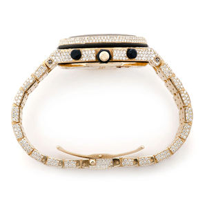 Reloj de Cuarzo Clásico Hip Hop para Hombre con Moissanita Iced Out y Diamantes VVS, Correa de Acero Inoxidable de 20mm y Cristal Revestido - Product Image 4