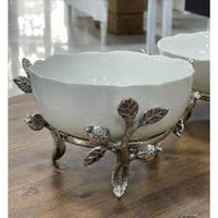 Traditionele Chinese metalen groene schaal met verguld vogel- en bloemenhandvat, handgemaakte decoratieve schaal voor decoratie en presentatie
