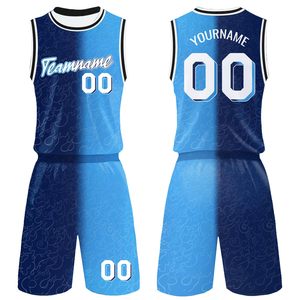 Uniforme de Baloncesto Personalizado con Degradado Azul, Diseñado para Movimiento y Ventilación, Corte Moderno - Product Image 1