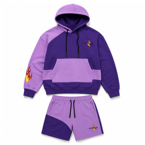 Conjunto Deportivo Informal Unisex de Dos Piezas para Verano 2026, Sudadera con Capucha y Pantalones Cortos con Logotipo Personalizado, Color Sólido, 100% Poliéster, Secado Rápido - Product Image 5