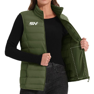 Gilet matelassé pour femme personnalisable, 100 % polyester, avec poches intérieures et latérales, sans manches, prix bas - Product Image 3