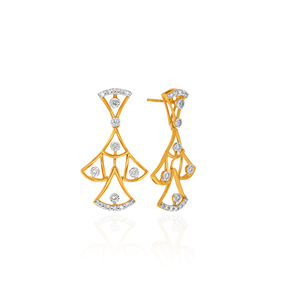 Pendientes Colgantes de Diamantes Cultivados en Laboratorio Heritage Spark, Chapados en Oro, con Diseño de Trébol, Pendientes Geométricos de Lujo - Product Image 4