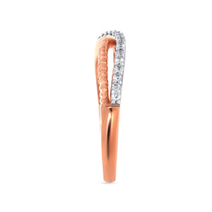 Anillo de Eternidad con Pavé de Diamantes Blancos y Oro Rosa de Dos Tonos para Mujer, Anillo de Oro Rosa con Pavé de Diamantes y Detalles de Gemas Blancas - Product Image 5